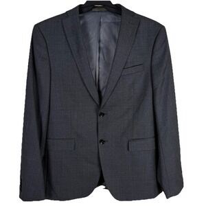Zara Man Blazer Men 42  Gray Birdseye Weave 2 Button Sport Coat Jacket Workhorse